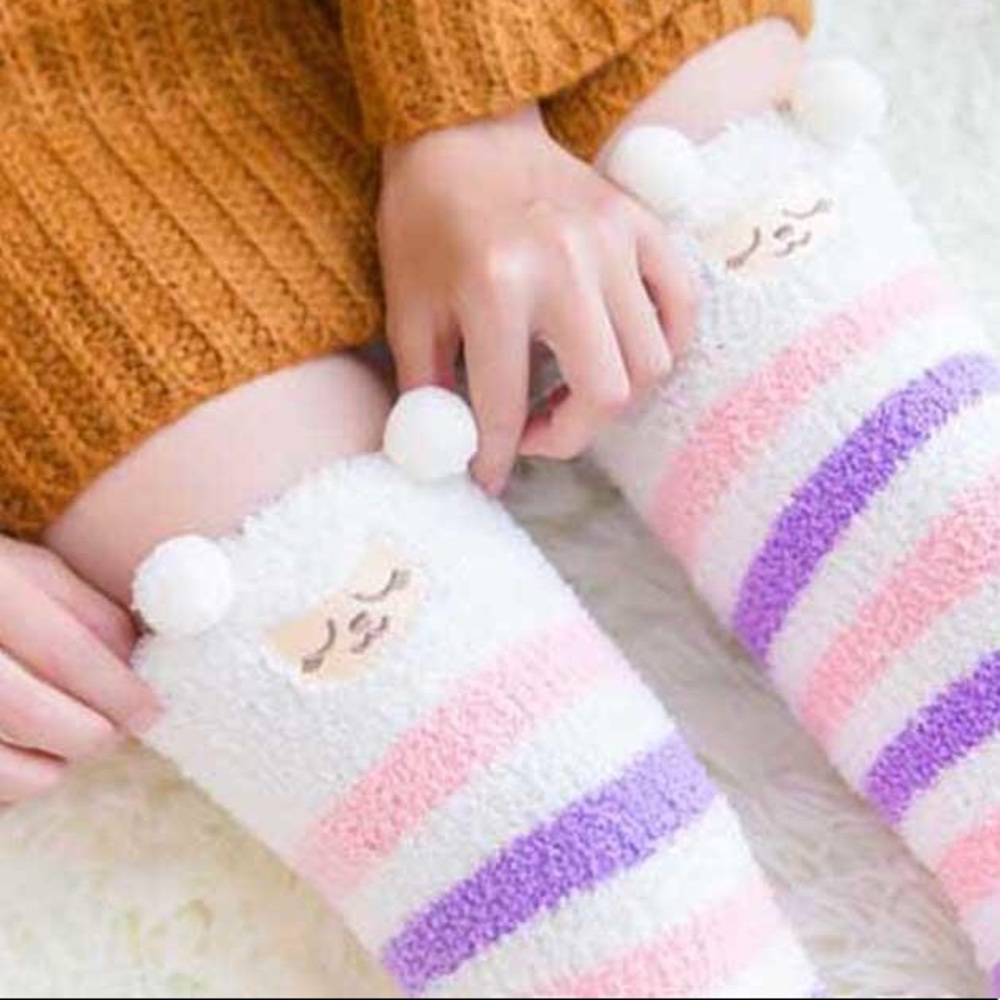 ⭐️ Kawaii Fleece Thigh-High Socks ⭐️ Sheep ⭐️